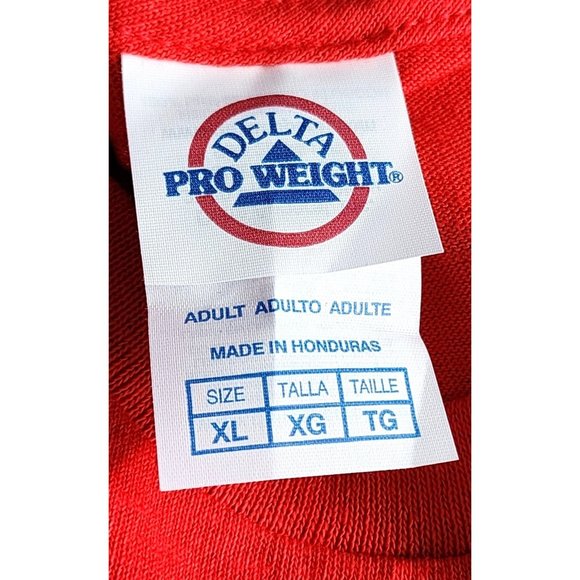 Delta Pro Weight Red XL Crew Neck Short Sleeve Dragon Graphic Cotton Men T-Shirt - Picture 12 of 13